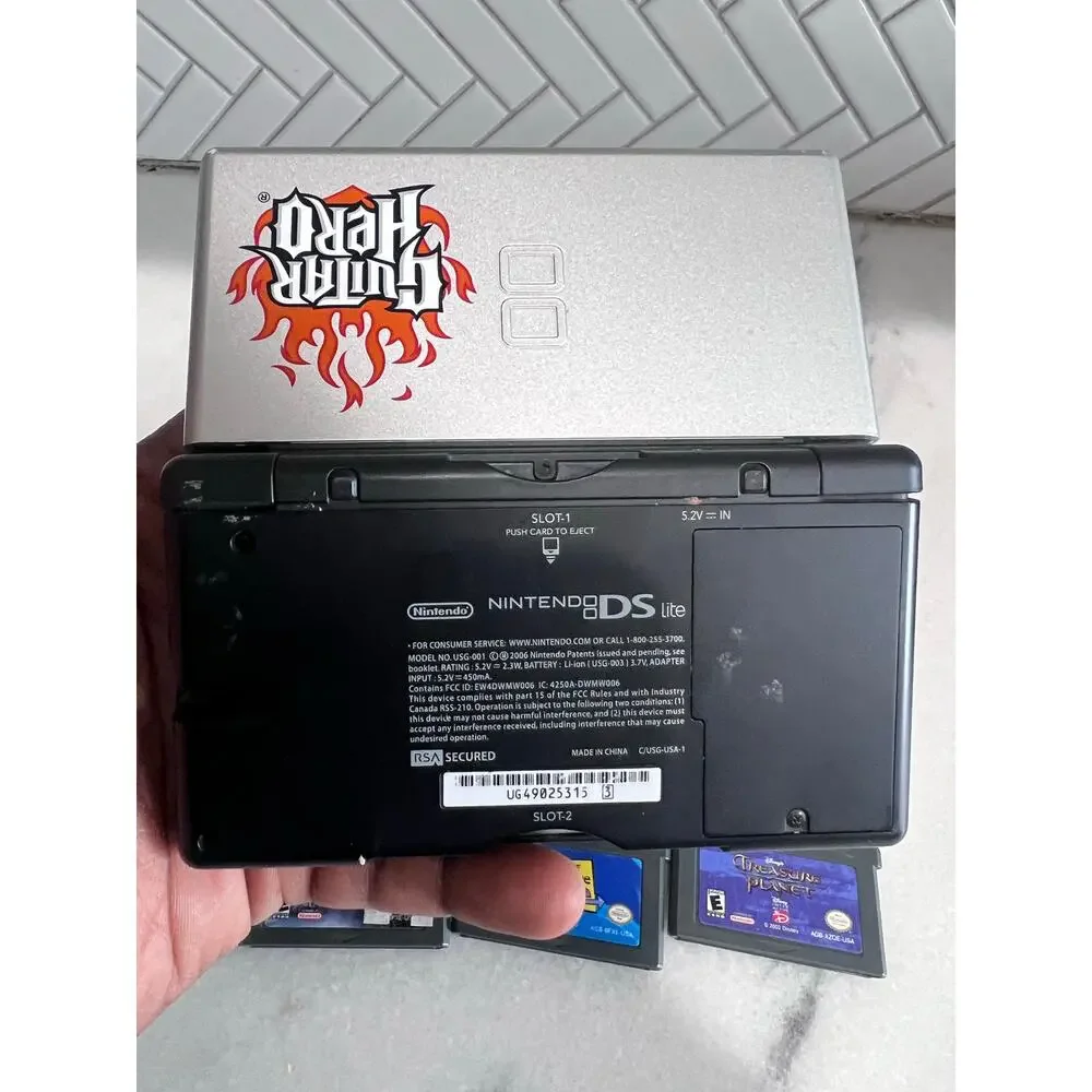 Nintendo DS Lite Silver Tested + 8 Game Boy Advance Games Star Wars LEGO